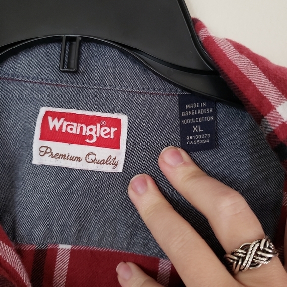 Wrangler red plaid flannel. Sz XL - Picture 7 of 9